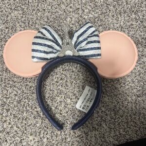 Disney Pink and Blue Striped Bow Headband